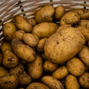 Patatas almacenadas en una cesta